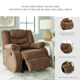 Signature Design by Ashley Partymate Contemporary Faux Leather Manual Rocker Recliner, Dark Brown Signature Design by Ashley