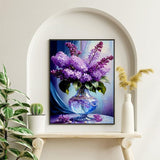 Ekuxom Flower Diamond Painting Kits for Adults, DIY 5D Diamond Art Sets for Adults Beginners, Full Drill Round Diamond Painting Crafts for Home Wall Art Decor 12x16 inch (Lavender Vase) Ekuxom