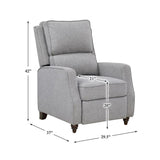 Lexicon Loveland Upholstered Fabric Push Back Recliner in Gray Lexicon