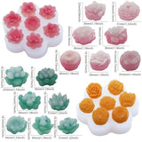 EuTengHao 3D Flower Silicone Molds for Candle Soap, 14 Styles Plant Flower Resin Casting Molds, Wax Scented Candle Soap Silicone Molds for Home Decoration DIY Making (2Pcs, 14Styles)