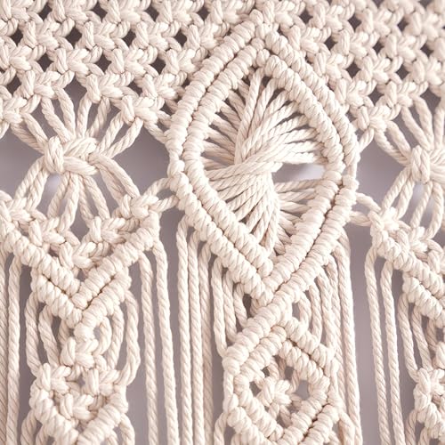 OIHYA Macrame Curtain Wall Hanging Handmade Boho Curtains for Wedding Backdrop Arch Closet Room Divider Boho Wall Decor 40"X80" OIHYA