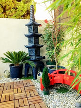 SamsGazebos Miniature Japanese Wood Garden Bridge, Treated, Assembled, 25" Long X 11" Tall X 11-1/2" Wide, Made in USA SamsGazebos