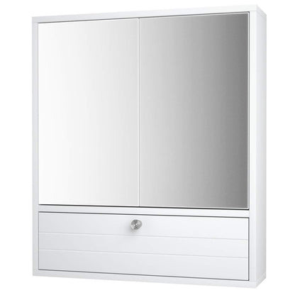 Tangkula Bathroom Mirror Cabinet, Wall Mounted Medicine Cabinet with Mirror Doors & Adjustable Shelf, Mirrored Bathroom Storage Cabinet, Bathroom Wall Cabinet, 21.5 x 5.5 x 24.5 Inches, White