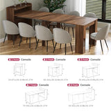 Banzeem Extendable Dining Table with Shelf, Transformer Extra Console Table for 1-9 People, Folding Space Saving Dining Room Table for Homes, Apartments, Walnut Banzeem