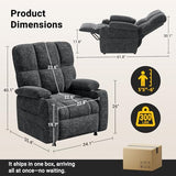 AMADA HOMEFURNISHING Power Recliner Chair for Adults, Infinite Adjustable Chenille Electric Recliner with Cup Holder, Remote, USB Port, Side Pockets & Thick Seat Cushion, for Living Room & Bedroom