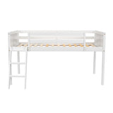 Harper & Bright Designs Kids Twin Low Loft Bed, Twin Size Loft Bed with Ladder & Safety Guardrails, Wood Junior Loft Bed Frame for Kids Girls, Boys, Teens, White Harper & Bright Designs