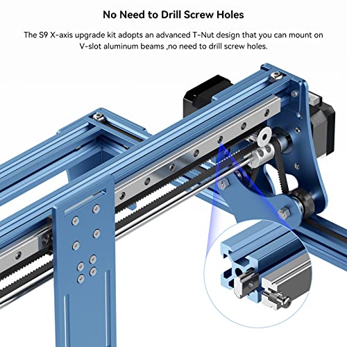 SCULPFUN S9 X-axis Upgrade Kit, High Precision Industrial X-axis Linear Guide Kit for SCULPFUN S9/S6 Pro Laser Engraver to Reduce Engraving Wave Marks, Easy to Install, No Need Drilling SCULPFUN