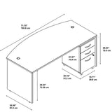 Series C 72W x 36D Bow Front Desk with Mobile File Cabinet in Hansen Cherry Bush Furniture