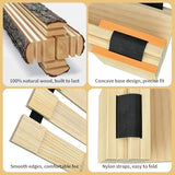 Japanese Tatami Mat Floor Bed, Knotless Solid Wood, Roll-Up Slatted Bed Plate with 2 Storage Straps, Moisture-Proof and Breathable for Floor Sleeping or Futon Mattress, Queen FHNI