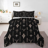 Feelyou Rustic Western Bedding Set Full Size Kids Western Tribal Bull Skull Comforter Adult Black Brown Boho Ethnic Aztec Cow Pattern Comforter Set Feelyou