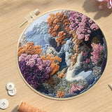 Hzkokon 2 Pack Embroidery Kit for Beginners Adults Cross Stitch Kits Hand Embroidery Kit Includes Stamped Flower Pattern, Hoop, Color Threads,Tools & Follow Instruction