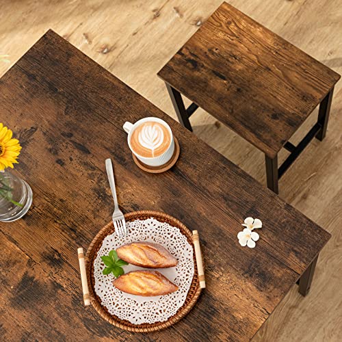 HOOBRO 3-Piece Industrial Dining Table Set, Kitchen Table, Space Saving Dinette for Kitchen, Dining Room, Small Space, Breakfast Nook, Living Room, Party, Rustic Brown and Black BF75CZ01G1 HOOBRO