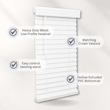 Lotus & Windoware Cordless, 2 Inch Faux Wood Blind, 40" Wide x 48" Long, Window Blinds, Blinds & Shades, Blinds for Indoor Windows, Smooth, Bright White - 40" x 48",Bright White LOTUS & WINDOWARE