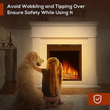 R.W.FLAME 43” Electric Fireplace Mantel Wooden Surround Firebox, TV Stand with Freestanding Electric Fireplace, Remote Control, Adjustable Led Flame, 750W/1500W Pearl White R.W.FLAME