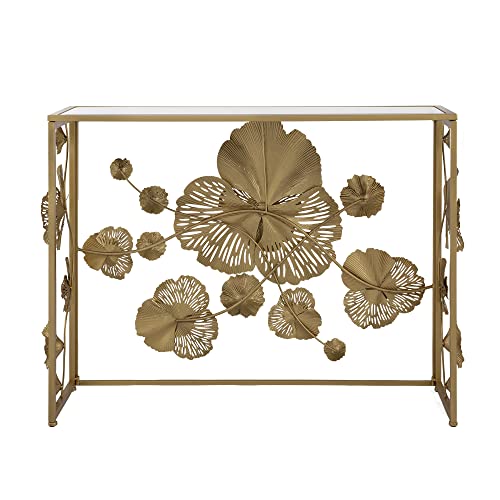 A&B Home Gold Console Table with Mirrored Glass Top - Mid Century Modern Console Table with Metal Frame for Living Room Entryway Foyer Hallway, 40" x 12" x 31" A & B Home