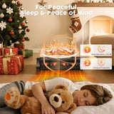 KISSAIR Electric Fireplace Log Inserts Heater, 21'' Freestanding Electric Fireplace Log Set, 5 Flame Brightness, 5 Flicker Speed, Heater 750W/1500W with Remote Control, Overheat Protection KISSAIR