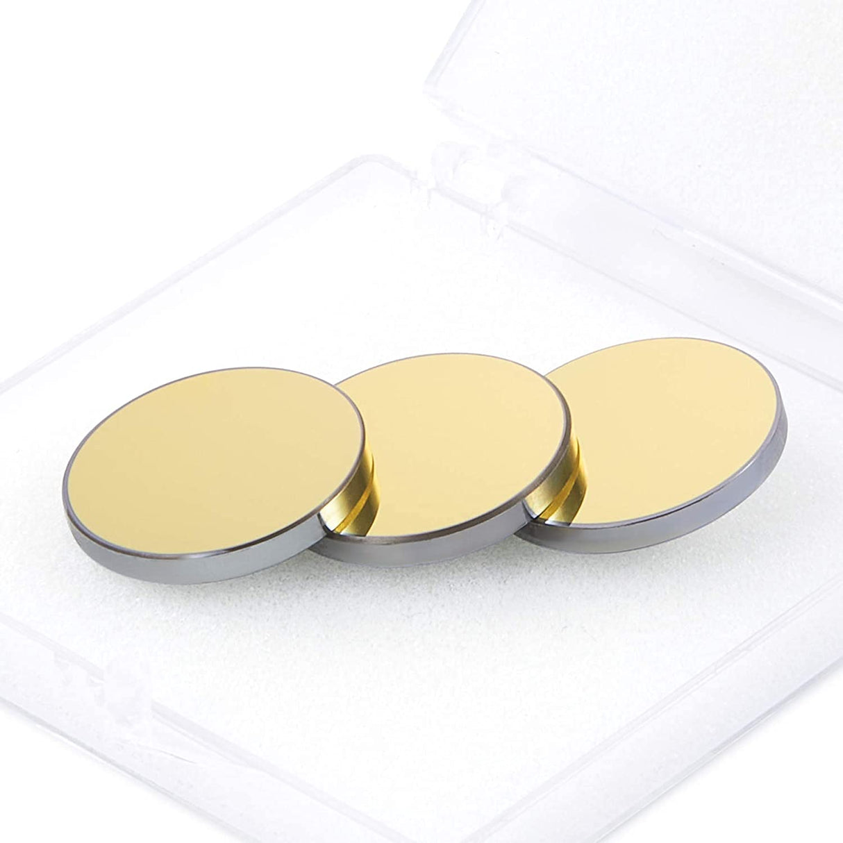 OMTech Laser Cutting Mirror Set, 20mm Gold Coated Silicon Replacement Mirrors for CO2 Laser Engraving Machines, 3mm High Transmittance Si Mirrors for 30W to 200W Laser Engravers, Set of 3 OMTech
