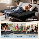 COZYFUZY Japanese Floor Mattress Futon - 3.5" Extra Firm Foldable Tatami Mat, 5-Layer Support with High-Density Foam Portable Floor Bed for Guest, Dorm, Kids Room & Camping Black Twin COZYFUZY