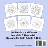 Mandala Bold & Easy Coloring Book: Simple Designs With Bold Lines For Mindfullness, Meditation and Stress Relief (Bold and Easy Coloring) WoodArtSupply
