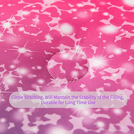 RYNGHIPY 6Pcs Twin Gradient Pink Purple Glitter Comforter Sets for Teens Girls Kids, Colorful Rainbow Glitter Themed Bedding Set RYNGHIPY