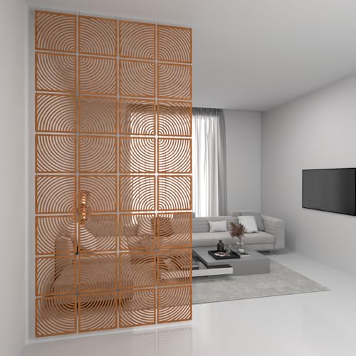 Hanging Wooden Room Divider Panels – CNC Cut Birch Plywood | Decorative Wall Partition | 12 Panels Set Generic