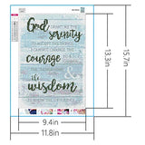 5D Diamond Painting by Number Kit, Grant Me Serenity Courage Wisdom Full Drill Embroidery Cross Stitch Picture Supplies Arts Craft Wall Sticker Decor 11.8x15.7 inch Grneric