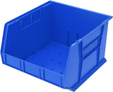 Akro-Mils 30270 AkroBins Plastic Storage Bins, Space-Saving Stackable Bins for Garage, Pantry, Craft Organization, 18" x 16" x 11", Blue, 3-Pack Akro-Mils