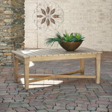 Signature Design by Ashley Outdoor Eucalyptus Carter Hall Patio Coffee Table, Beige Signature Design by Ashley