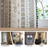 ColorBird Boho Curtains 108 Inches 2 Panels Semi-Blackout Black and White Curtains Cotton Linen Darkening Curtains with Black Tassel Rod Pocket Drapes for Living Bedroom, 59W x 108L Inch, 1 Pair ColorBird