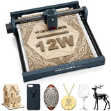 WIZMAKER 12W Laser Engraver Machine, Portable Carving Machine, 300x300mm Carving Area, 0.1mm High-Precision DIY Production, Suitable for Wood, Metal, Acrylic and Other Materials WIZMAKER