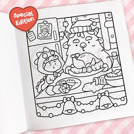Cozy Christmas: Coloring Book for Adults and Kids (Cozy Spaces Coloring) WoodArtSupply