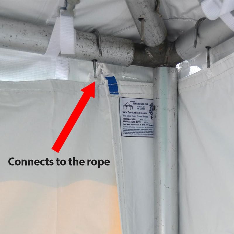 TentandTable 8' x 20' Premium Window Sidewall for Commercial Outdoor High Peak Frame Party & Pop Up Canopy Tents, 16 oz PVC White Vinyl, Single Cathedral Style Side Wall, Wall Only, Tent Not Included TentandTable