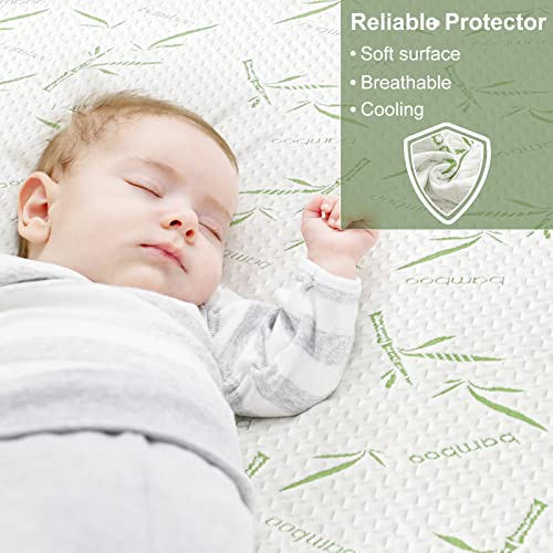 Queen Mattress Protector Waterproof Mattress Pad Washable Bamboo Rayon Mattress Cover Breathable Noiseless Bed Protector 5" - 21'' Elastic Fitted Deep Pocket Softhour