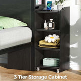 Rolanstar Twin Bed Frame with Bookcase Storage Headboard, Slide Out Bedside Storage, Bed with Charging Station & LED Lights, Heavy Duty Metal Slats, No Box Spring Needed, Noise Free, Black Rolanstar