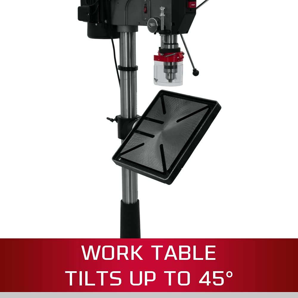 JET 20-Inch Step-Pulley Floor Drill Press, 1-1/2 HP, 1Ph 115/230V (JDP-20MF) - WoodArtSupply