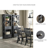 Signature Design by Ashley Tyler Creek Casual Farmhouse 75" Display Cabinet or Bookcase with Drawers and Shelf, Open Lattice Sides, Wood, Gray Black Finish Signature Design by Ashley