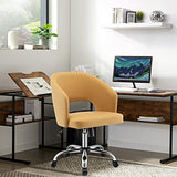 Giantex Home Office Desk Chair, Comfy Upholstered Chair with Hollow Design & Height Adjustable, Modern Rolling Swivel Armless Chair, Leisure Task Cute Chair for Living Room Study Vanity, Yellow Giantex