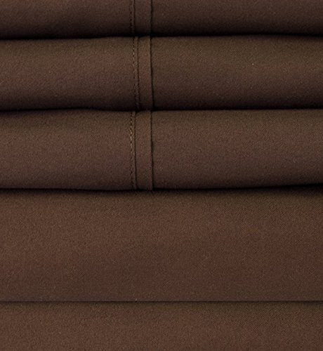 Twin Size Bed Sheets - 4 Piece 1500 Supreme Collection Fine Brushed Microfiber Deep Pocket Twin Sheet Set Bedding - 1 EXTRA PILLOW CASES, GREAT VALUE, Twin, Brown Sweet Home Collection