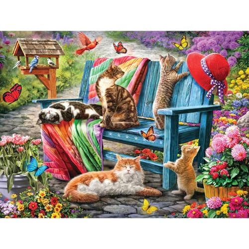 Bits and Pieces 300 Piece Puzzles for Adults Cat Puzzle 3-Pack - 300 Large Pieces 18" x 24" Jigsaw Puzzles, Larry Jones, No 2 Pieces Alike