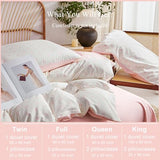 CCoutueChen 100% Cotton Duvet Cover Queen Pink Bow Bedding Set for Girls Kids Cute Bowknot Duvet Cover Set, Soft Comfy 3 Pieces, 2 Pillowcases, Zipper Closure CCoutueChen