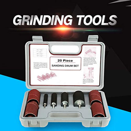 125 Speed Drum Sander Kit, Spindle Sanding Drum Sander Tool Kit Set with Case for Drill Press, for Sanding Contours, Flexible Shaft, Home Improvement 125