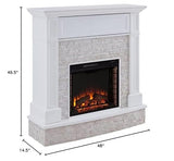 Bowery Hill Faux Stone Electric Fireplace TV Stand in White Finish BOWERY HILL