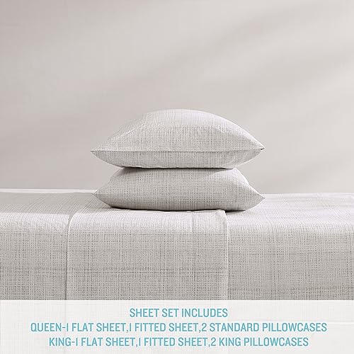 Tommy Bahama - King Sheets, Washed Percale Cotton Bedding Set, Soft & Breathable Bedroom Decor with Deep Pockets (Raffia Linen Beige, King) Tommy Bahama