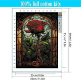 Stamped Cross Stitch Kits - Rose Embroidery Kits for Beginners Adults,11 CT Patterns Dimensions Counted Cross Stitch Kits Arts Craft Kits Frameless12x16inch