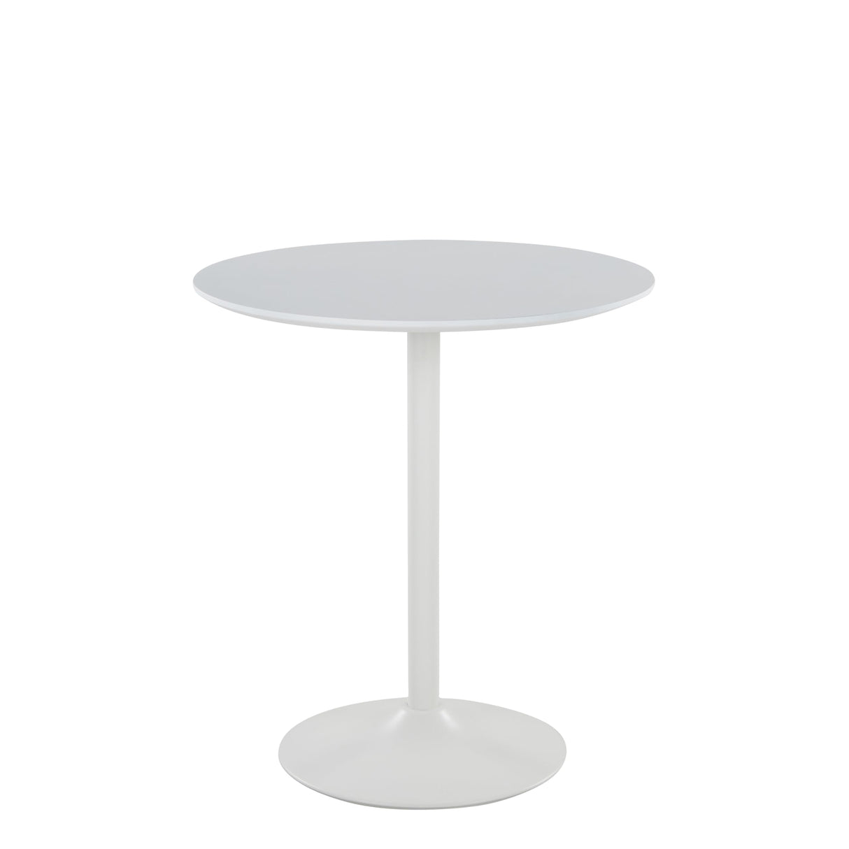LumiSource Pebble 3-Height Adjustable Bar Table, Round High Top Pub Table (White Metal, White Wood) LumiSource