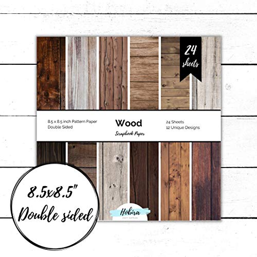 Wood Grain Scrapbook Paper: Pattern Paper Double Sided Craft Paper for Card Making, Origami, Art Craft Projects and Scrapbook Journal 24 Paper Craft Sheets - WoodArtSupply