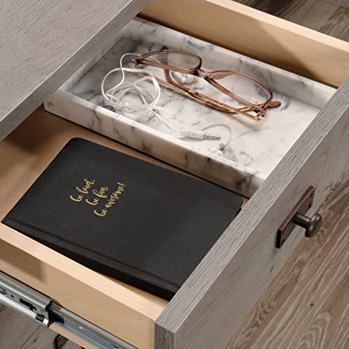 Sauder Cottage Road L-Desk, L: 65.12" x W: 58.66" x H: 29.76", Mystic Oak finish Sauder