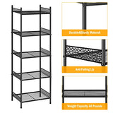KANEODOT 5-Tier Storage Shelf Wire Bathroom Organizers, Heavy Duty Shelving Unit for Pantry Kitchen Bathroom Laundry Room Garage, Organization Home Corner Rack, Black KANEODOT