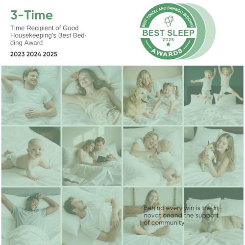 Luxury Organic Tencel & Viscose from Bamboo Cooling Sheet Set,Silky Soft Lyocell Sheets with Deep Pocket, Hypoallergenic & Breathable Bedding with Pillowcases (Sand, King) Pillcase