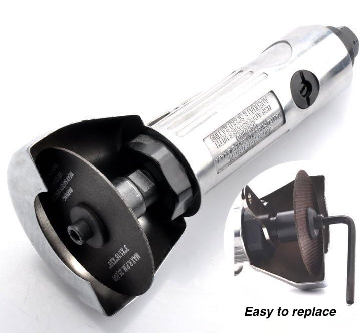 Air Cut Off Tool 3 Inch Pneumatic Cutoff Tool 22000RPM with 6 Wheel Blades for Metal Fiberglass Plastic Sheet Wood DIY Projects Mefape